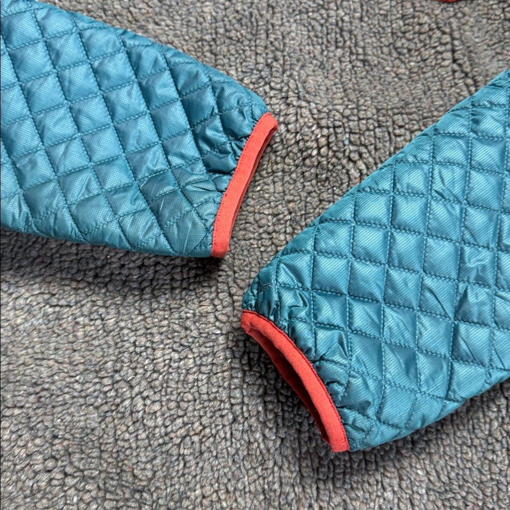 Patagonia Mixed Snap T Pullover Sweater Jacket Teal Grey Orange Quilted Small - Picture 5 of 12